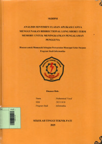 Image of Analisis Sentimen Ulasan Aplikasi Canva Menggunakan Bidirectional Long Short-Term Memory Untuk Meningkatkan Pengalaman Pengguna